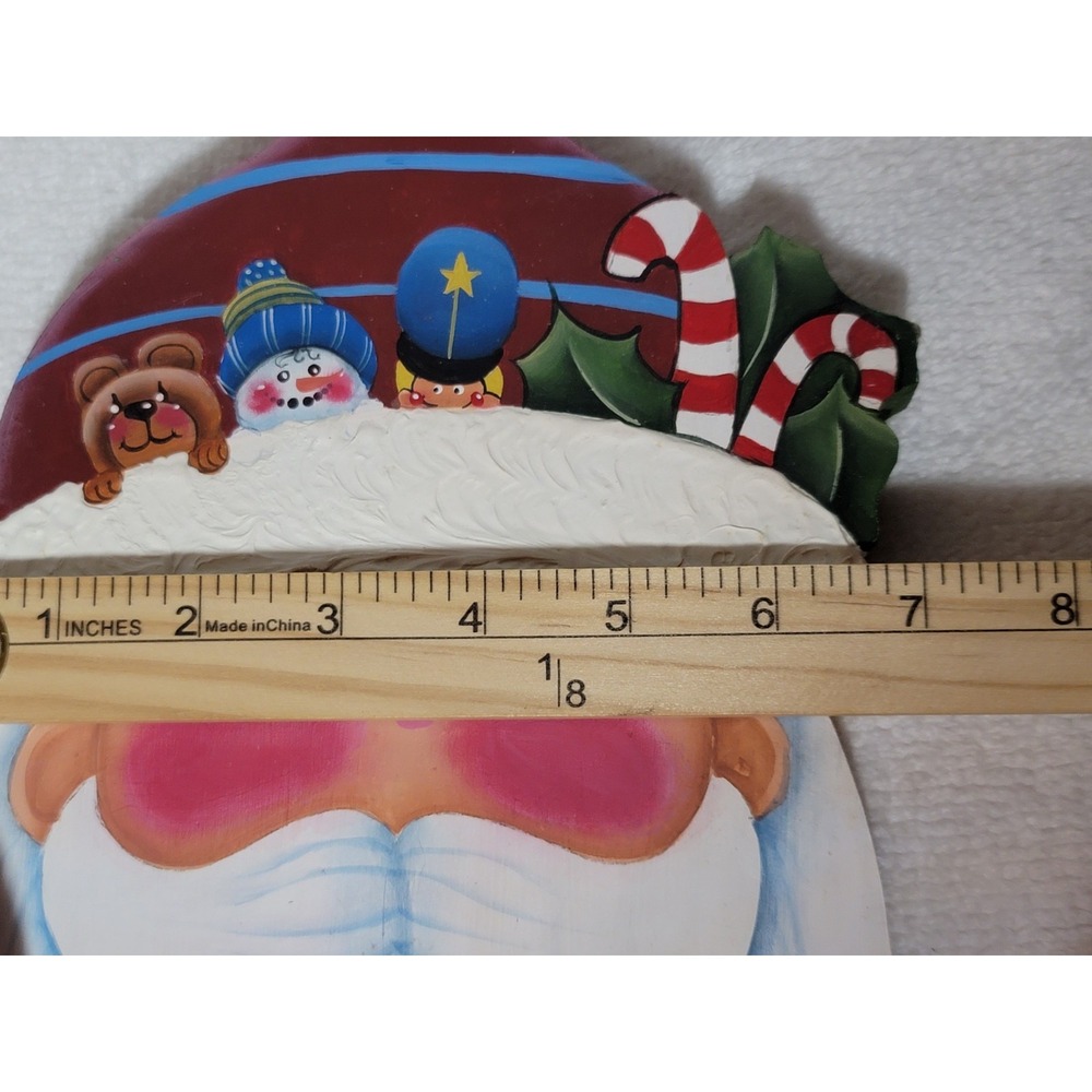 Vtg Handmade Wood Hand Painted Santa Claus Christmas Decorative Cutting Board - Picture 5 of 5